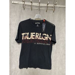 NWT True Religion Men Shirt XL Black Spell Out Retro‎ Tee Hip Hop Skate VTG Y2K